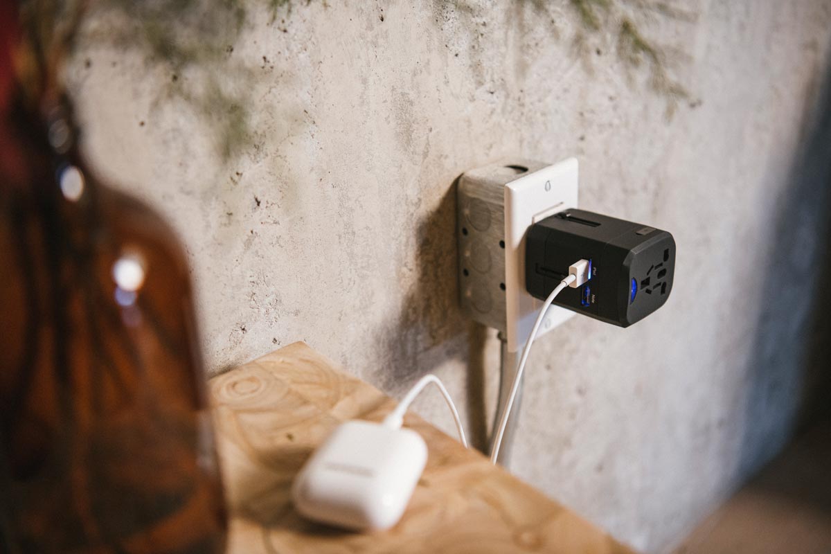 Simple to use and easy to pack, the Standard Issue Travel Adapter allows you to plug in and power up
